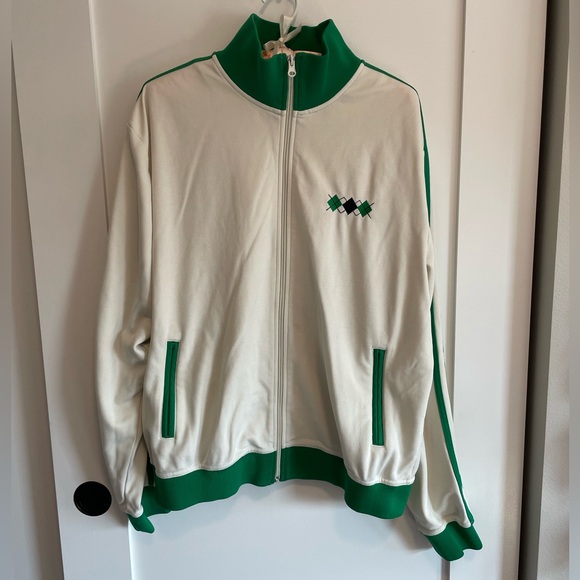 sf/425 mens ivory and green retro track zip up jacket💕 - Picture 1 of 7